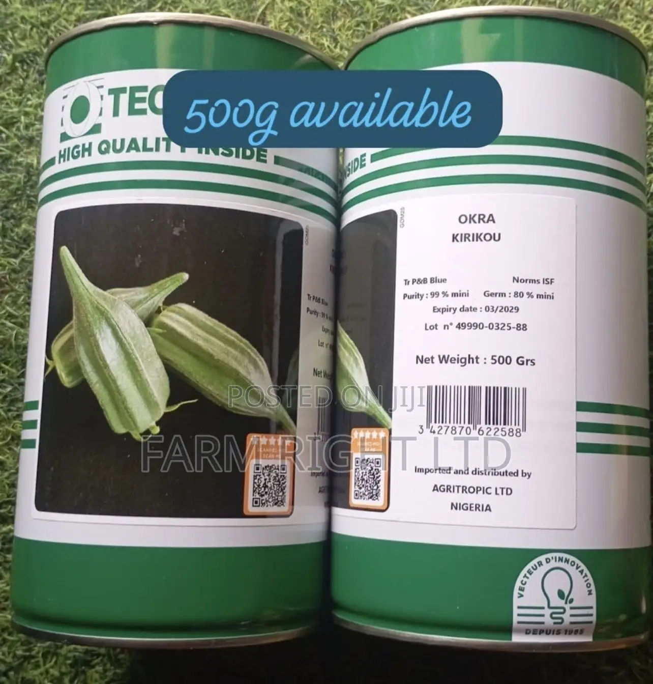 Hybrid Okra Seeds Kirikuo F1 500grams