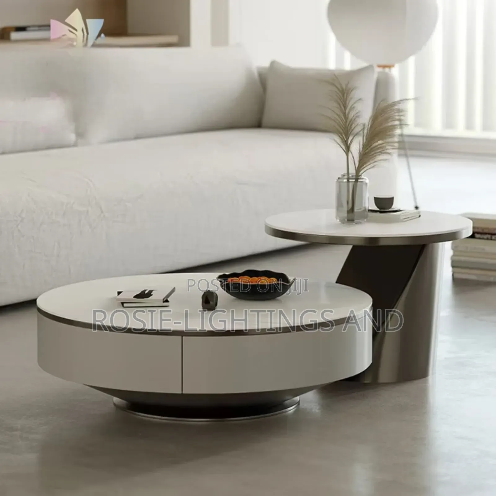 Newest Luxury Living Room Center Table With Double Drawers