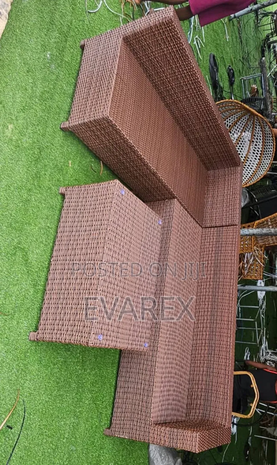 Rattan Outdoor 6 Seater L-Shape Chair With Table