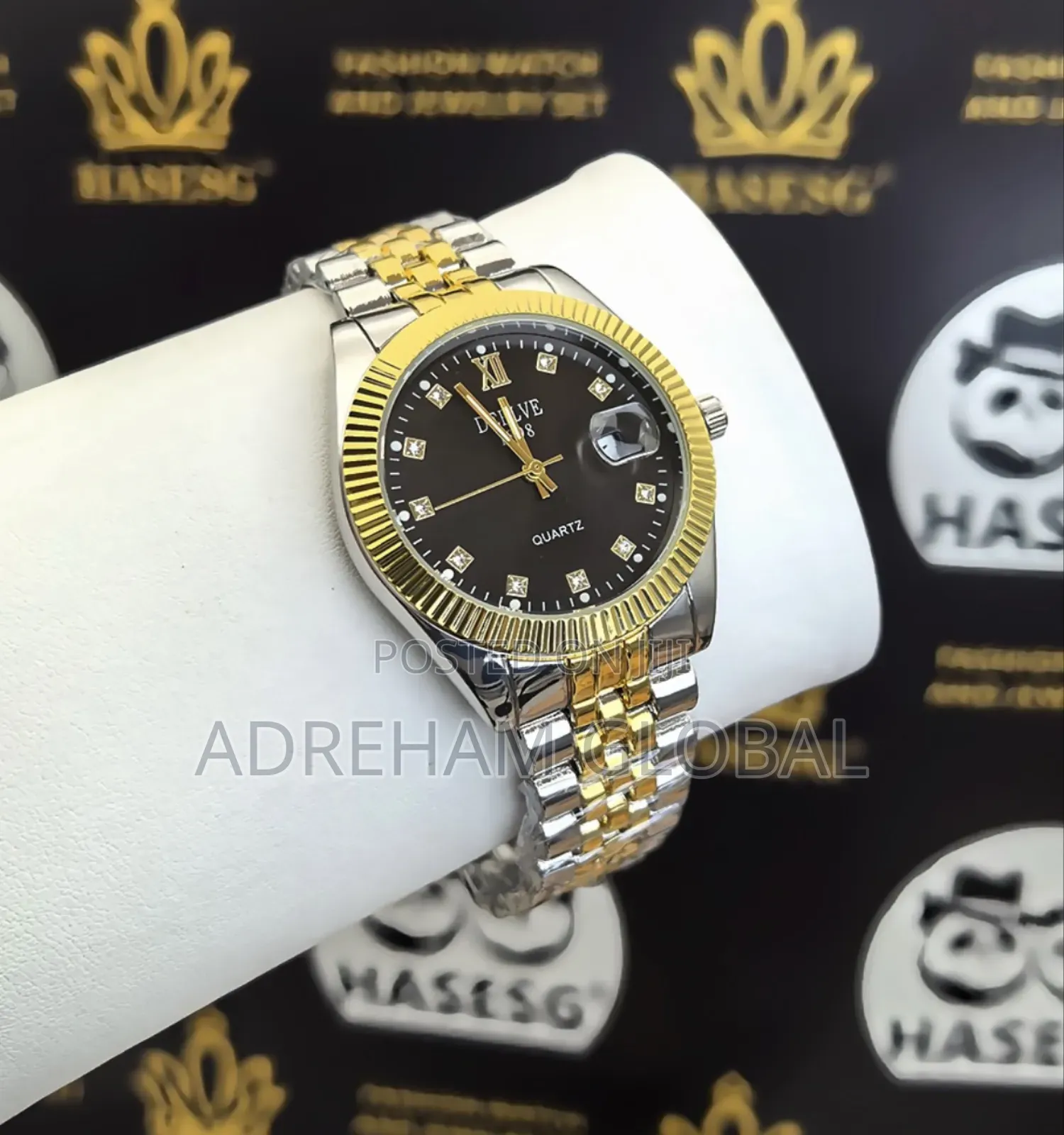 Justine Quality Mens Wristwatch With Bracelet,Comes in a Box