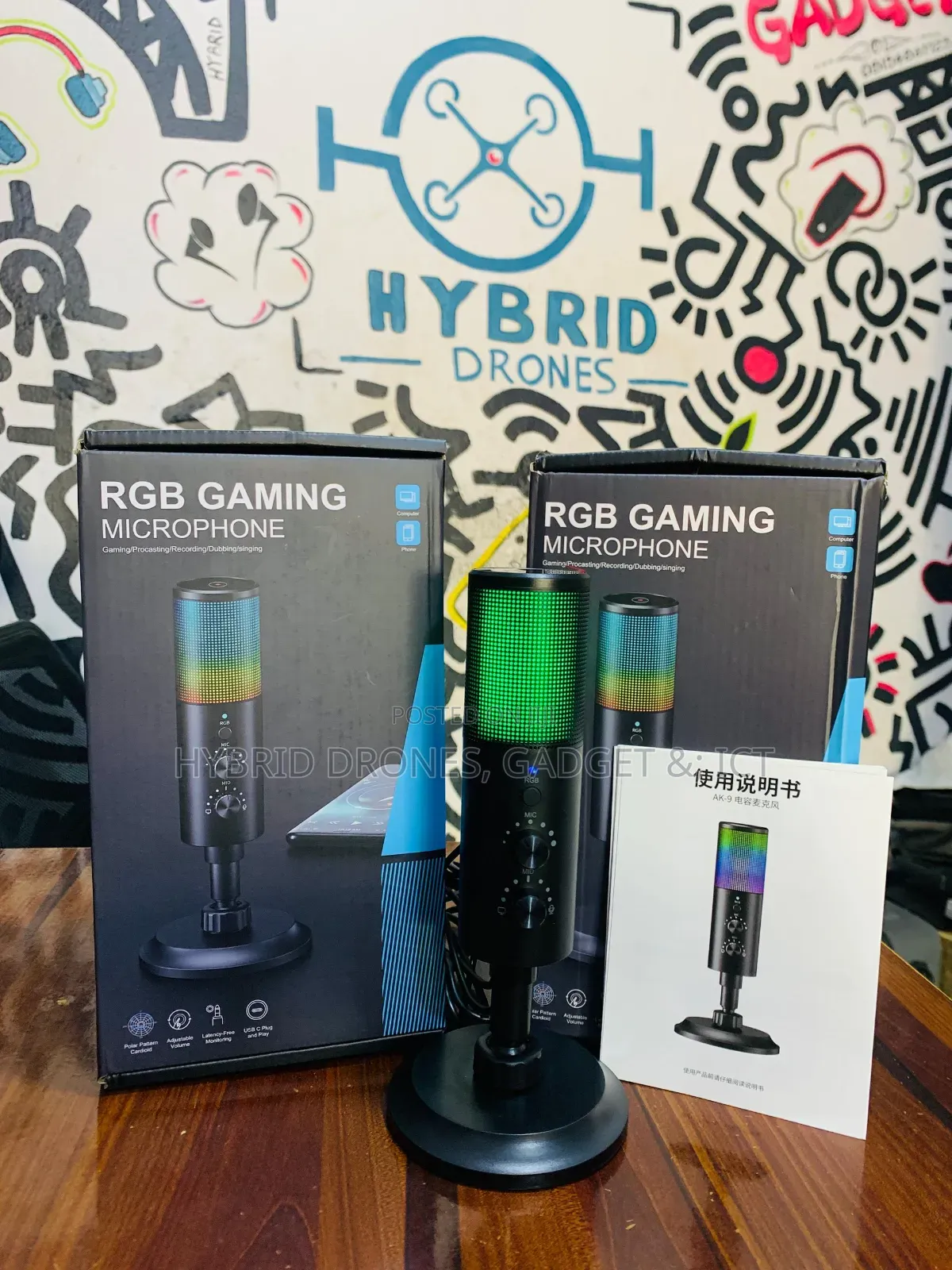 RGB Gaming Microphone for Content, Voiceover Podcast