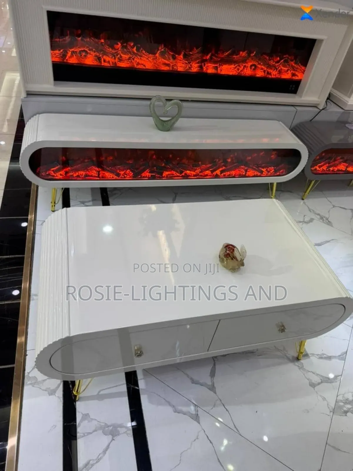 Tv Console( Electric Fire Flame Design)And Center Table