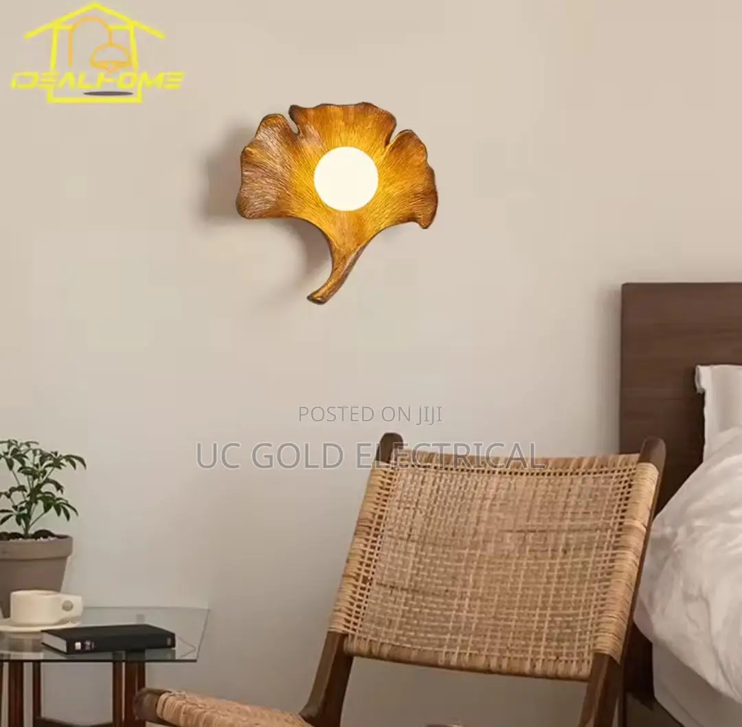 Modern Creative Resin Wall Lamp Ginkgo Biloba Chinese Style