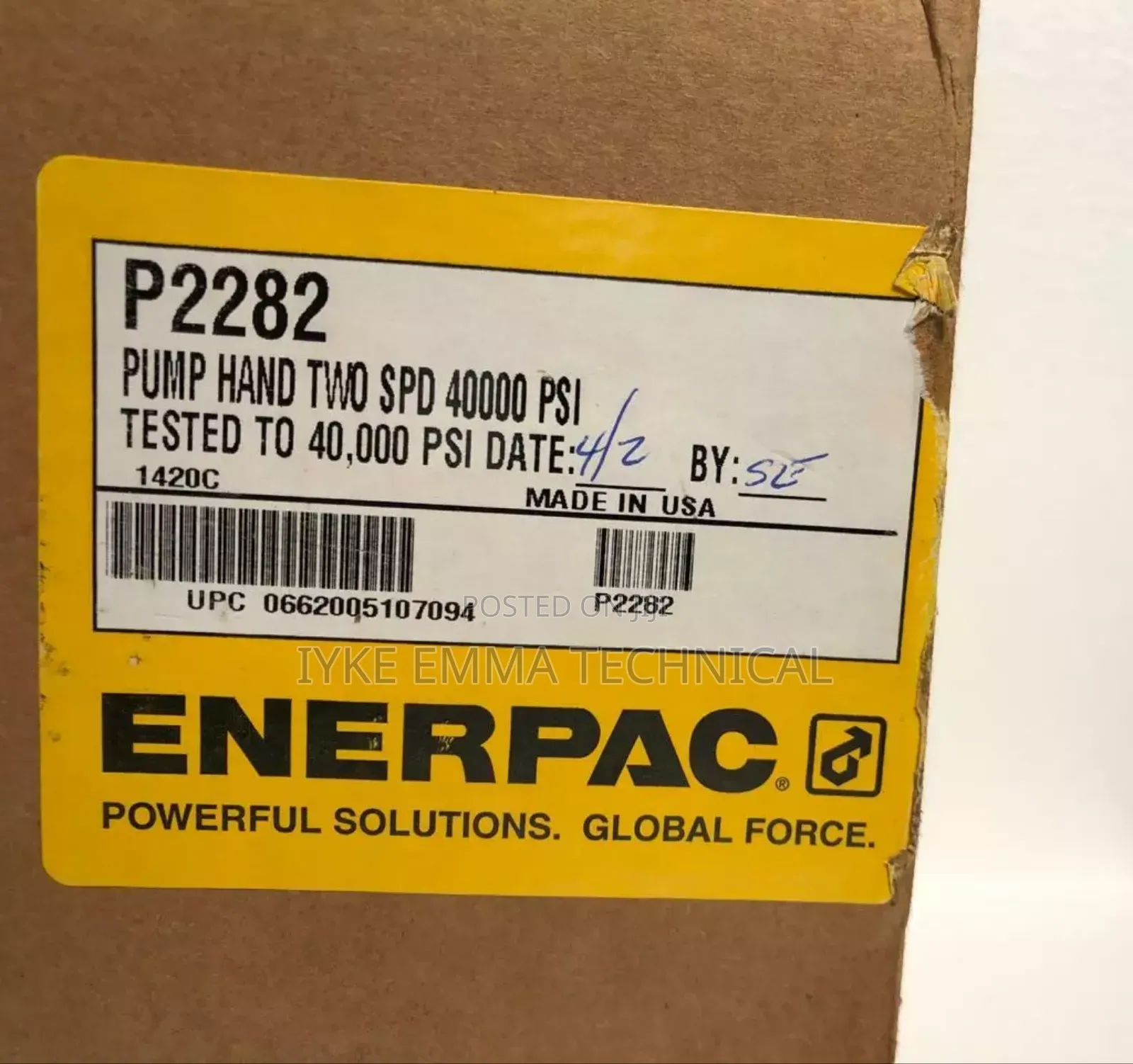 Enerpac P2282 High Pressure Hydraulic Hand Pump 40,000 Psi