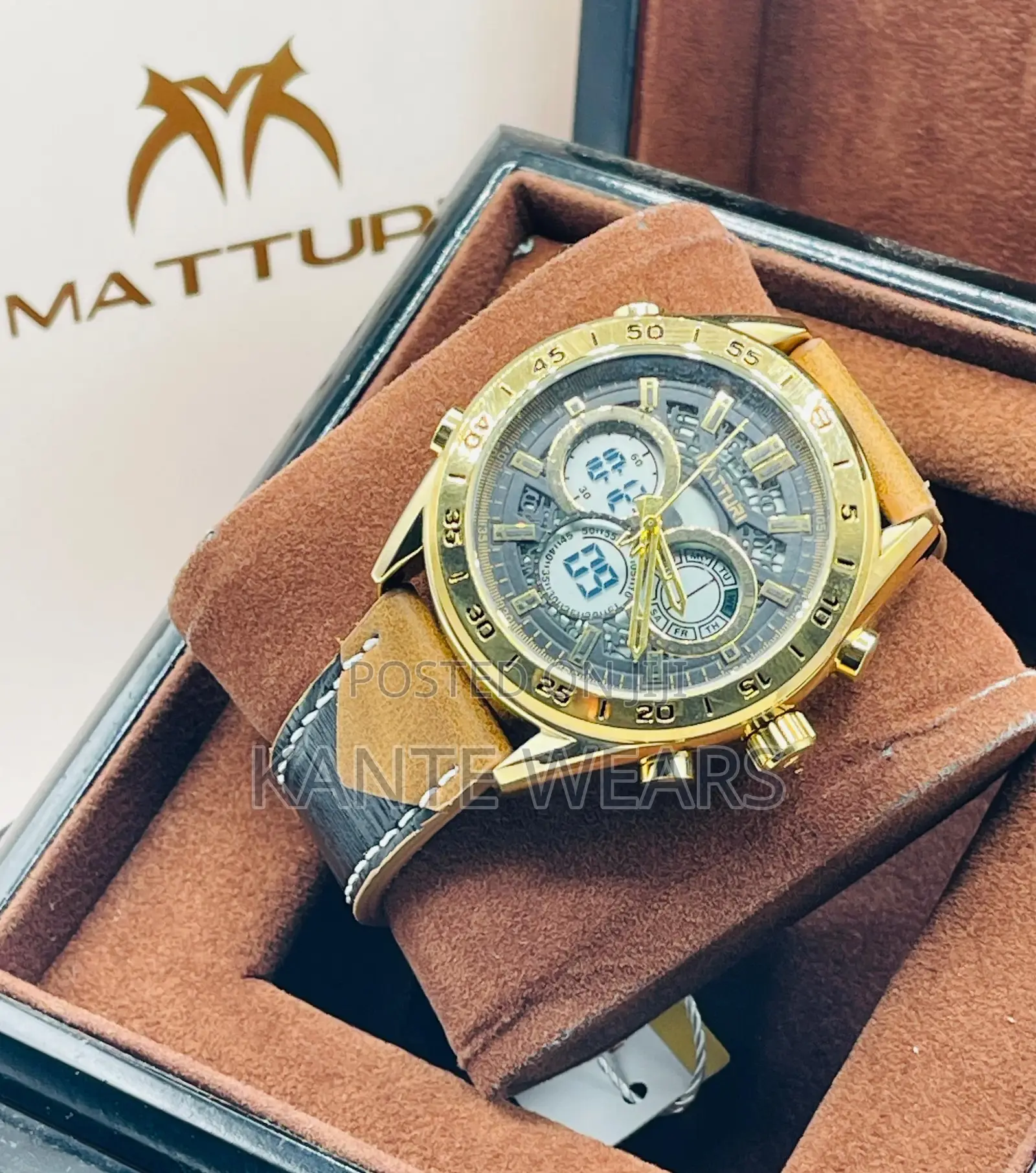 Leather Waterproof Wristwatch