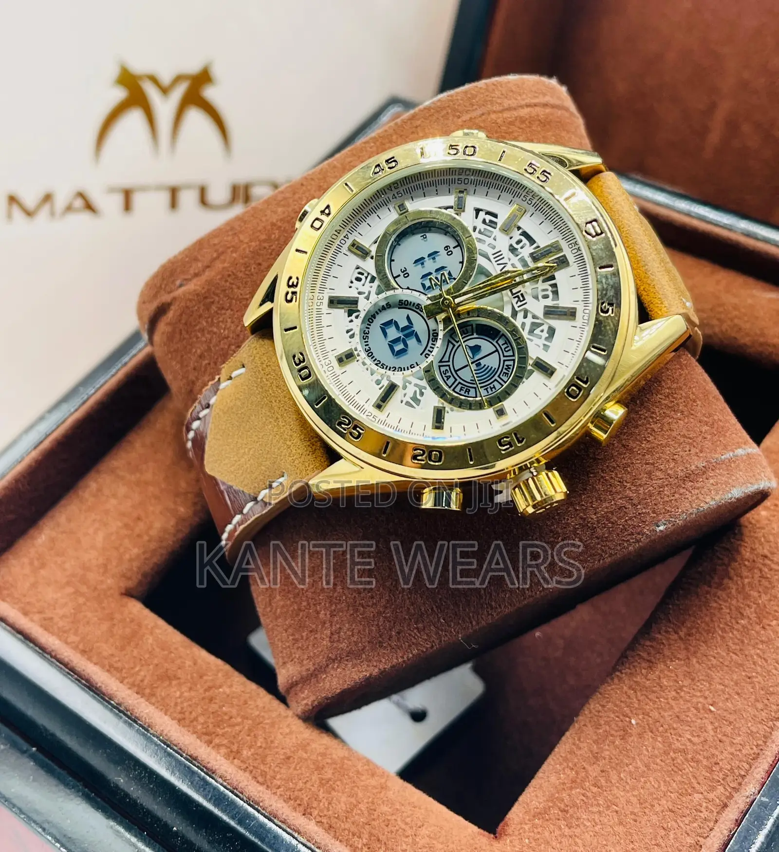 Leather Waterproof Wristwatch