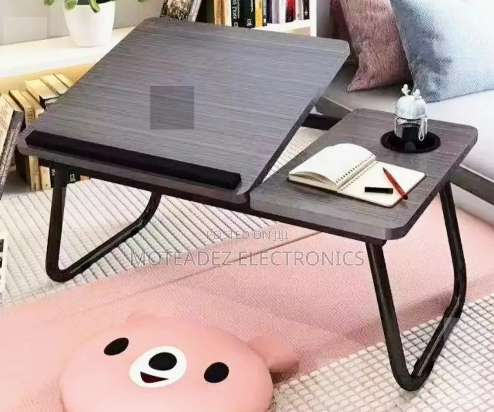 Foldable/Adjustable Over the Bed Laptop Table With Cup Holder