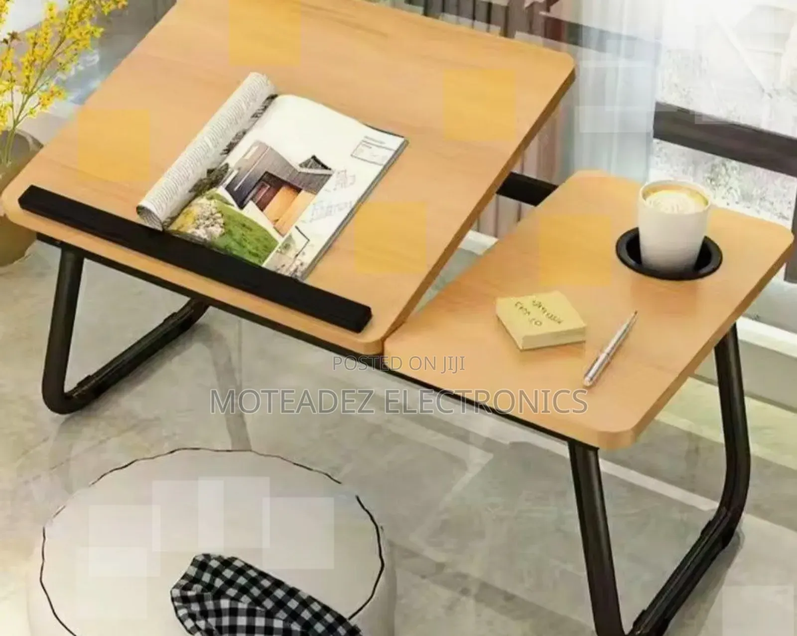 Foldable/Adjustable Over the Bed Laptop Table With Cup Holder