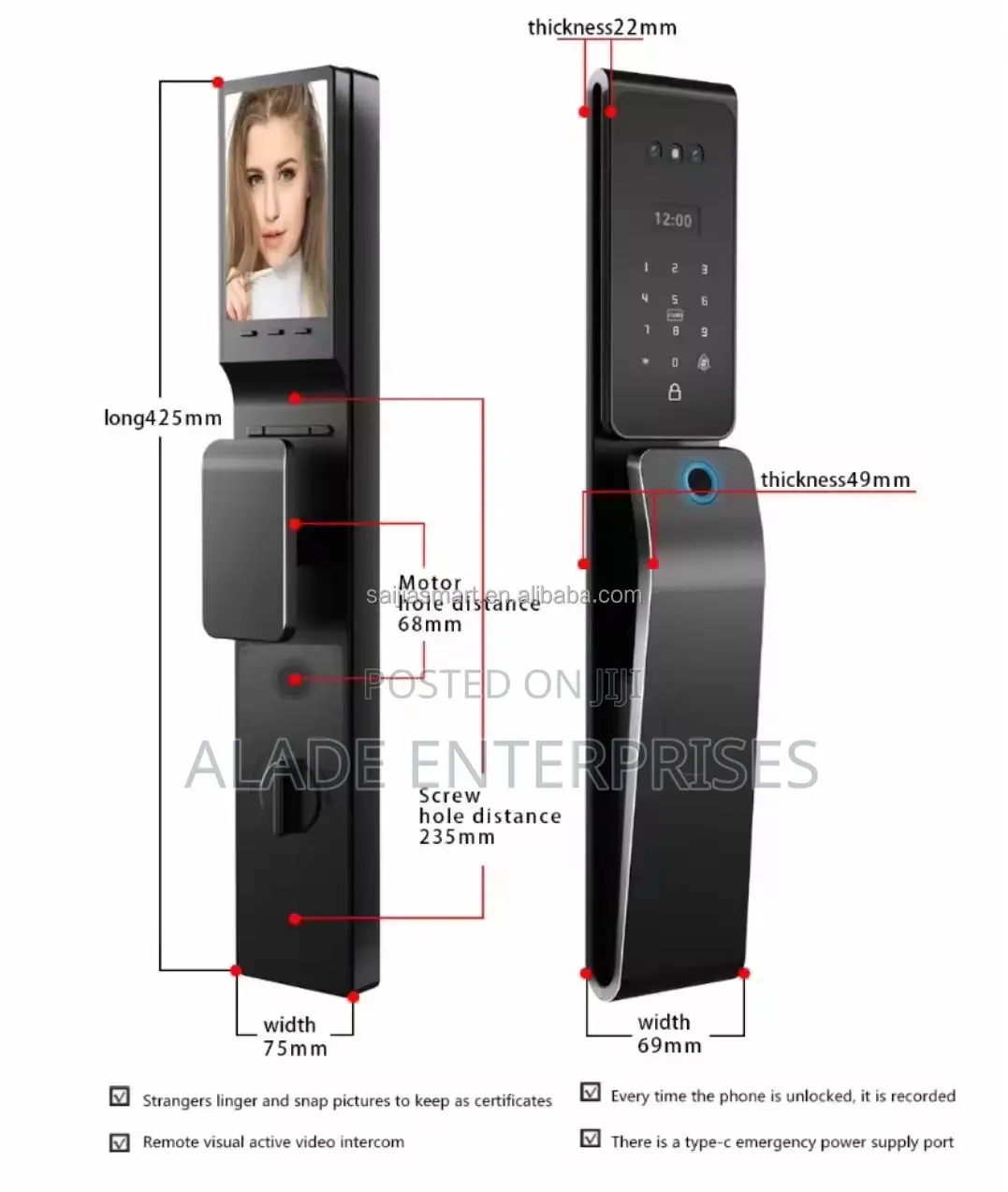 Waterproof Digital Fingerprint Wifi Tuya Smart Door Lock