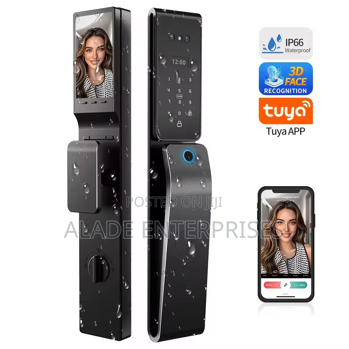 Waterproof Digital Fingerprint Wifi Tuya Smart Door Lock