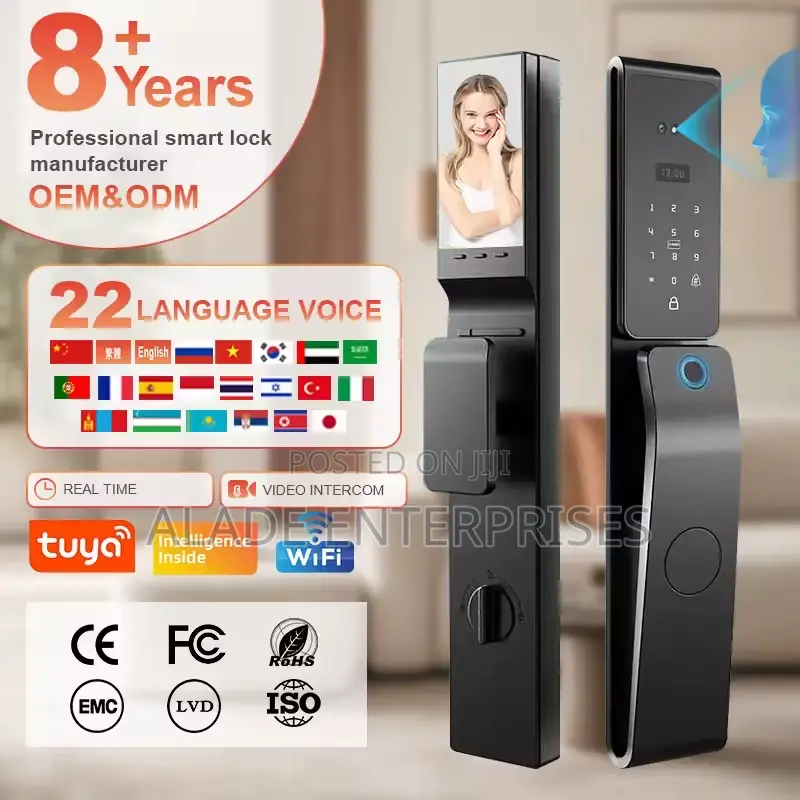 Waterproof Israel Home Tuya 3d Face Recognition Digital Lock