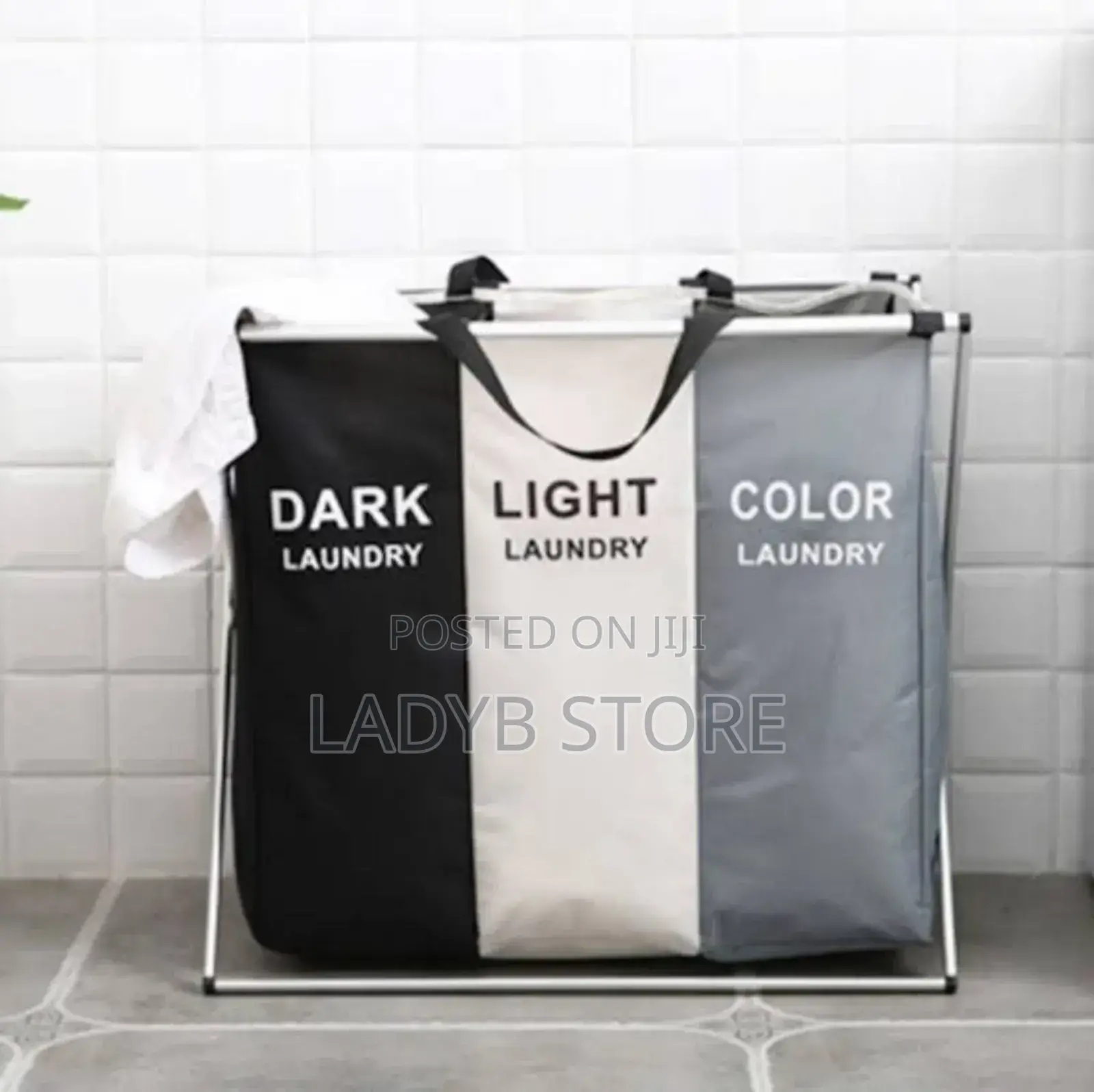 3partition Foldable Laundry Basket/Bag