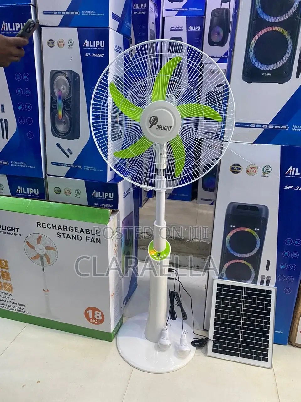 Dplight 18-Inch Rechargeable Stand Fan