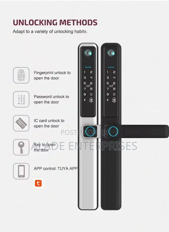 Tuya Ip66 Waterproof Outdoor Aluminum Camera Door Lock