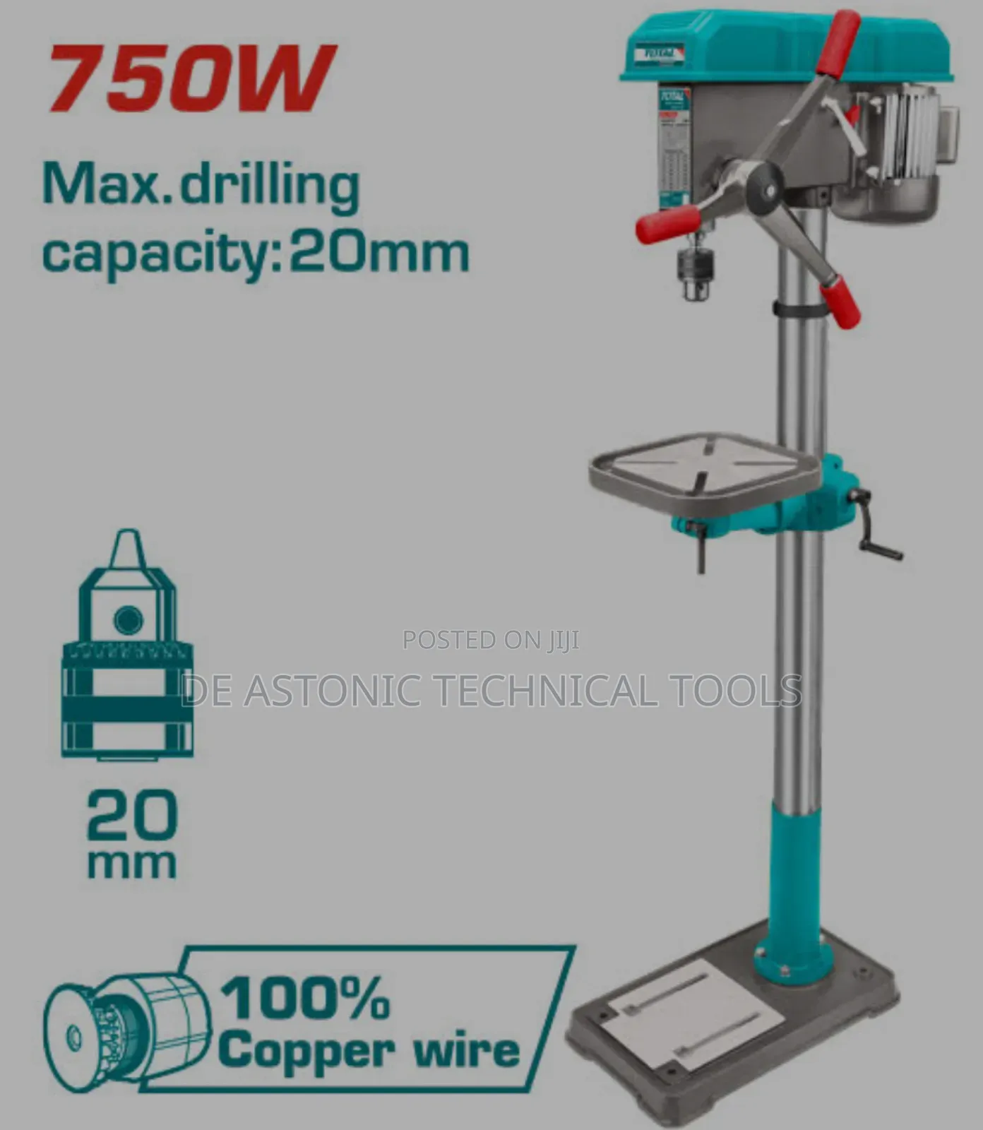 Total 750w Drill Press-20mm
