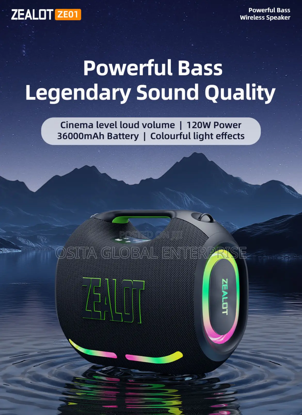 Zealot – Ze01 120w Portable Bluetooth Speaker
