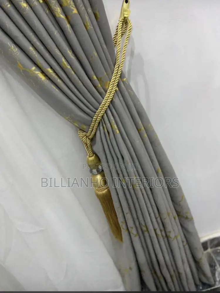 Light Gray and a Touch of Gold Curtain