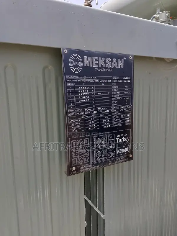 Meksan 5000 Kva Transformer With Prewired Terminals