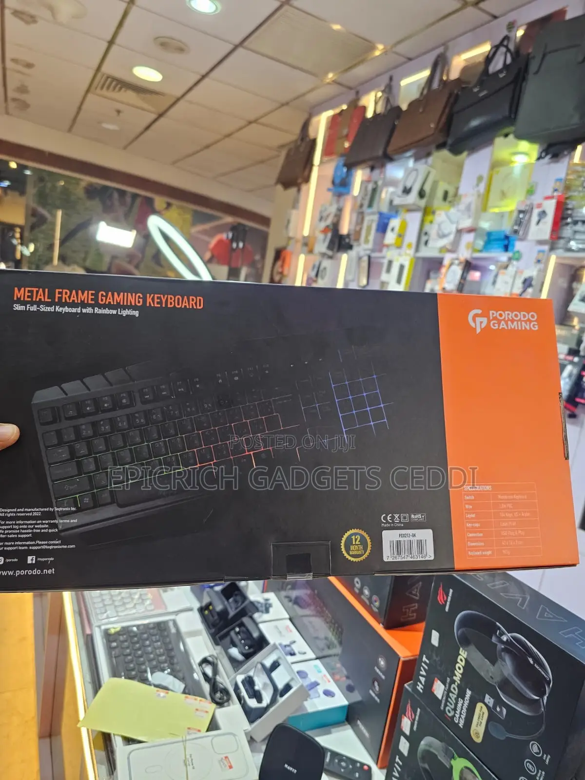 Porodo Metal Frame Gaming Keyboard