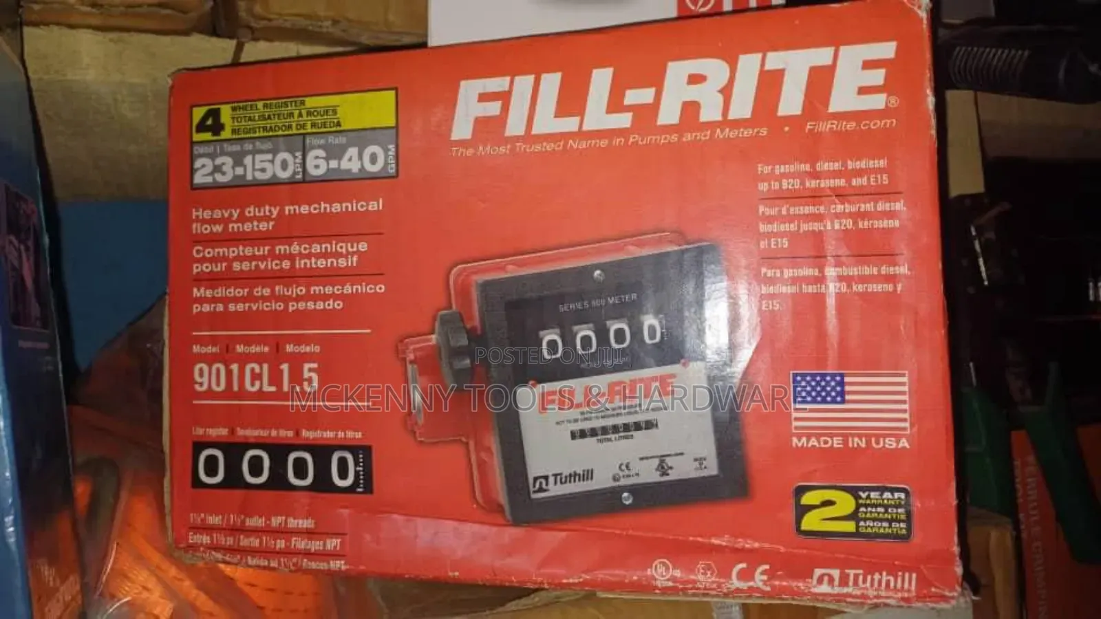 Fill-Rite Model 901cl1.5 Heavy-Duty Mechanical Flow Meter,