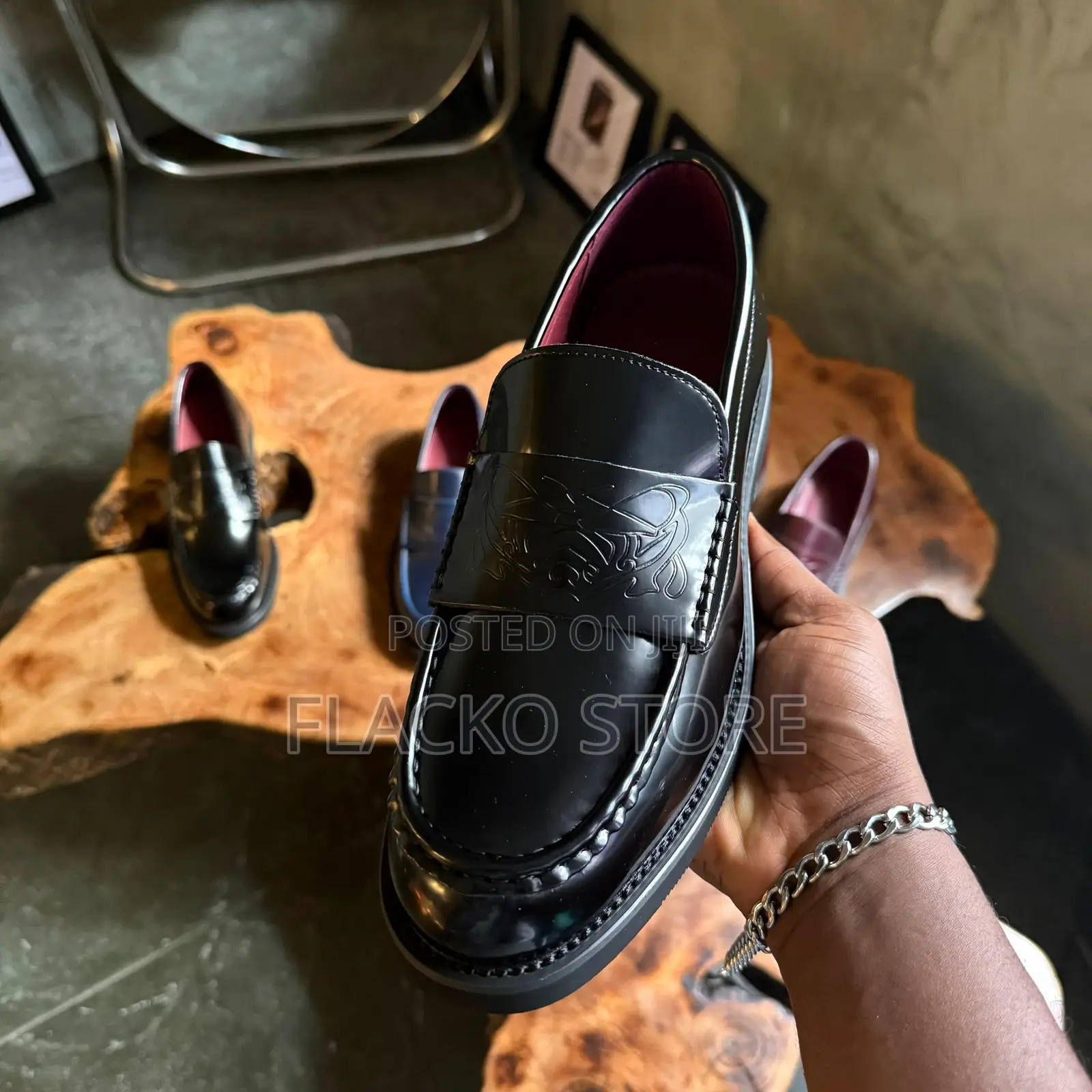 Original Vampire Embossed Midnight Emblem Loafers Shoes