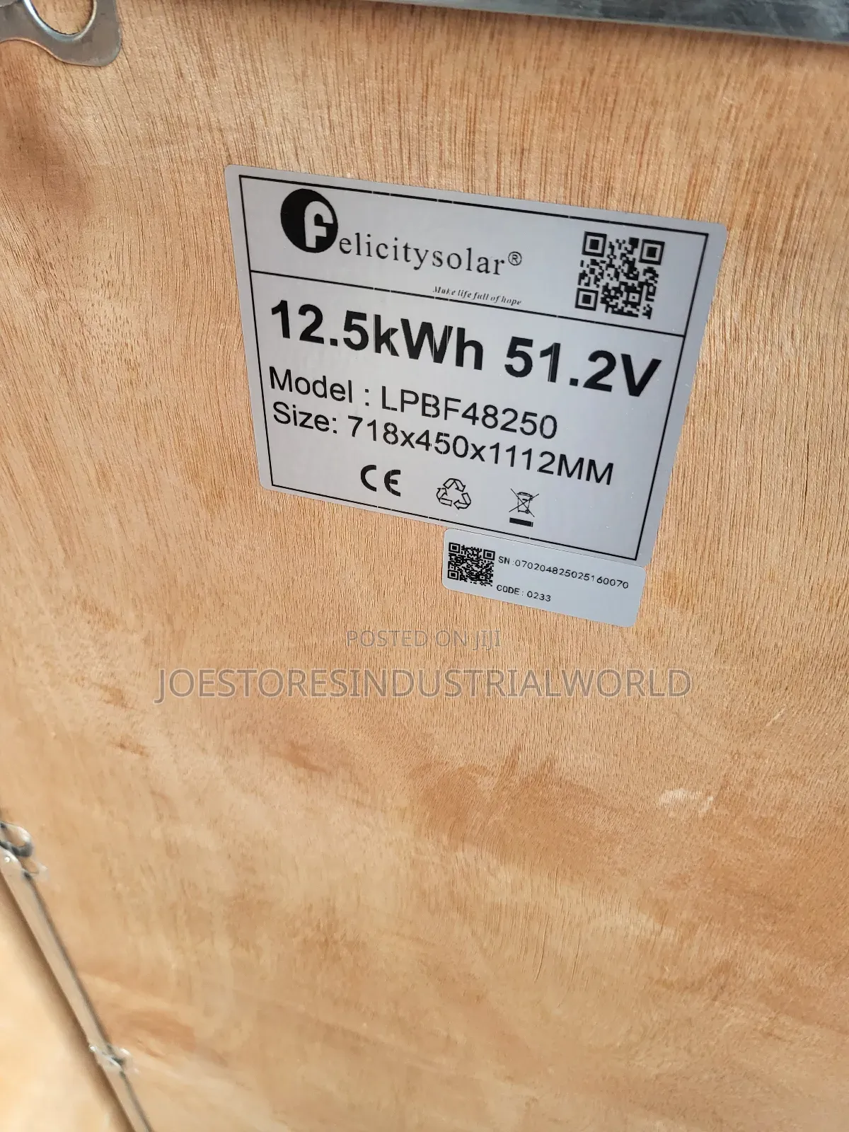 12.5kwh 48v 250a Felicity Lithium Battery