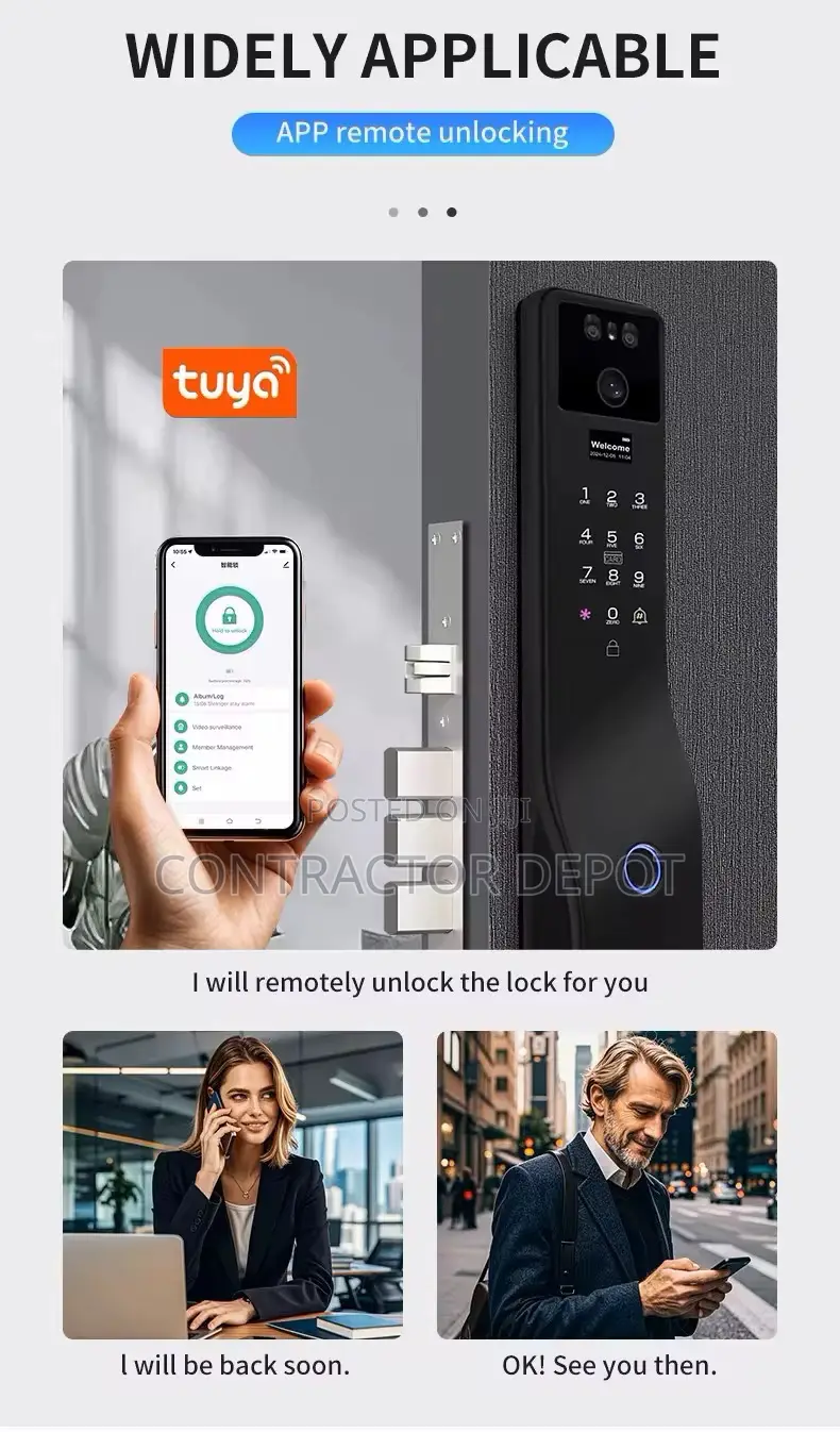 Ai Tuya Automatic 3d Face Palm Fingerprint Smart Lock
