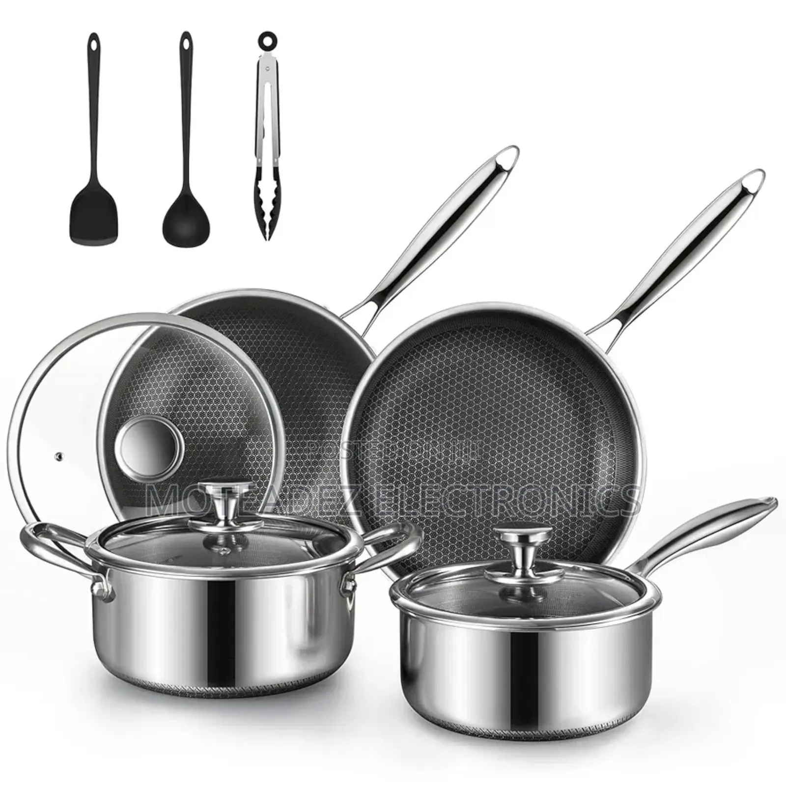 Ucc Life 9pcs Tri-Ply Stainless Steel Non-Stick Cookware Set
