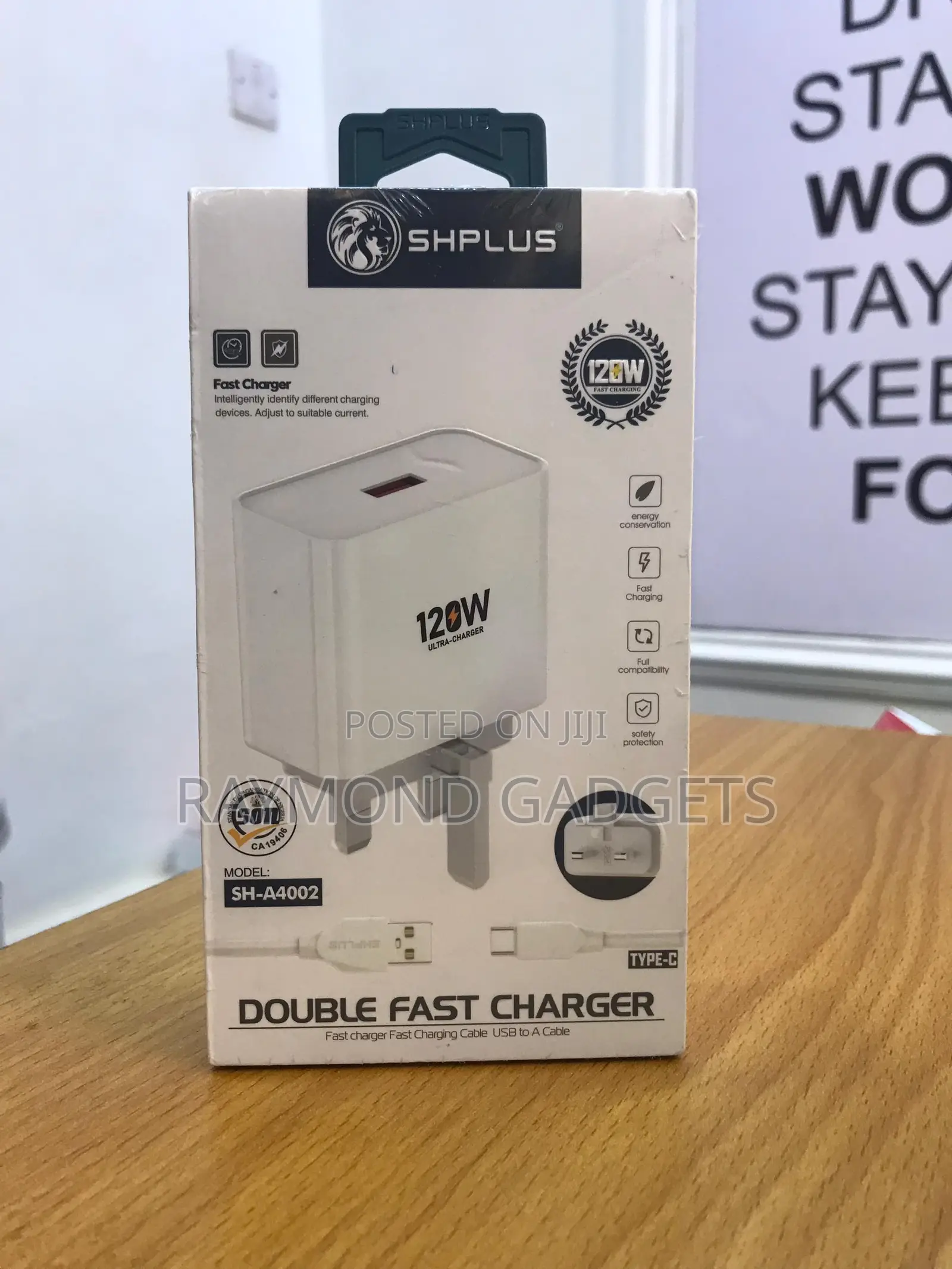 Shplus Sh-a4002 120w Ultra-fast Charger – Type-c + Usb