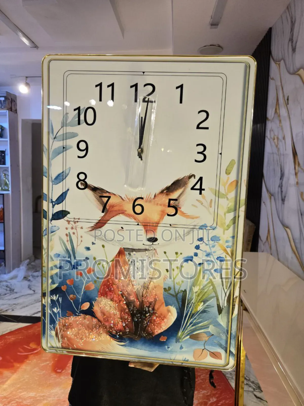 Unbreakable Crystal Wall Acrylic Stone Frame With Clock
