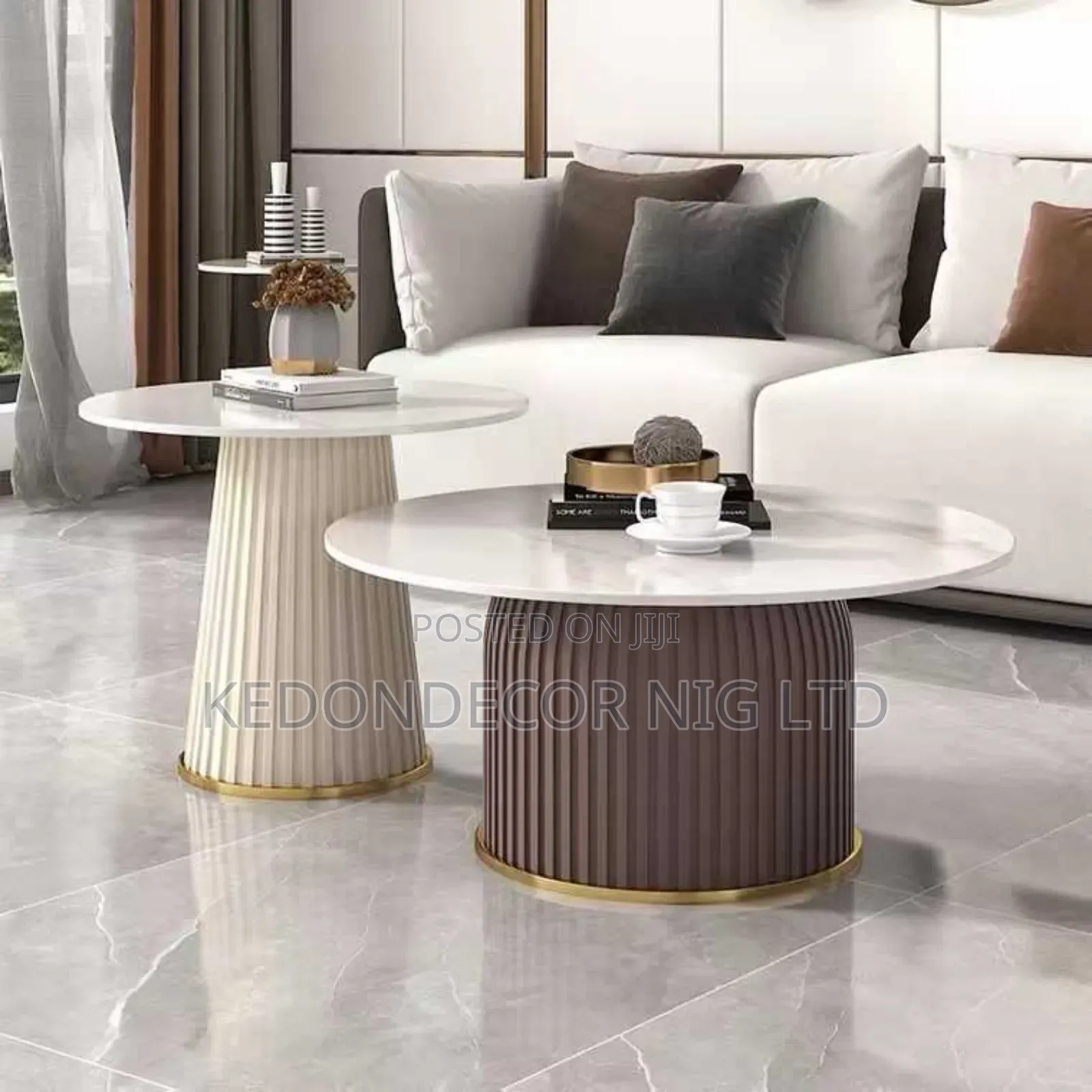 Centre Table Marble and Leather