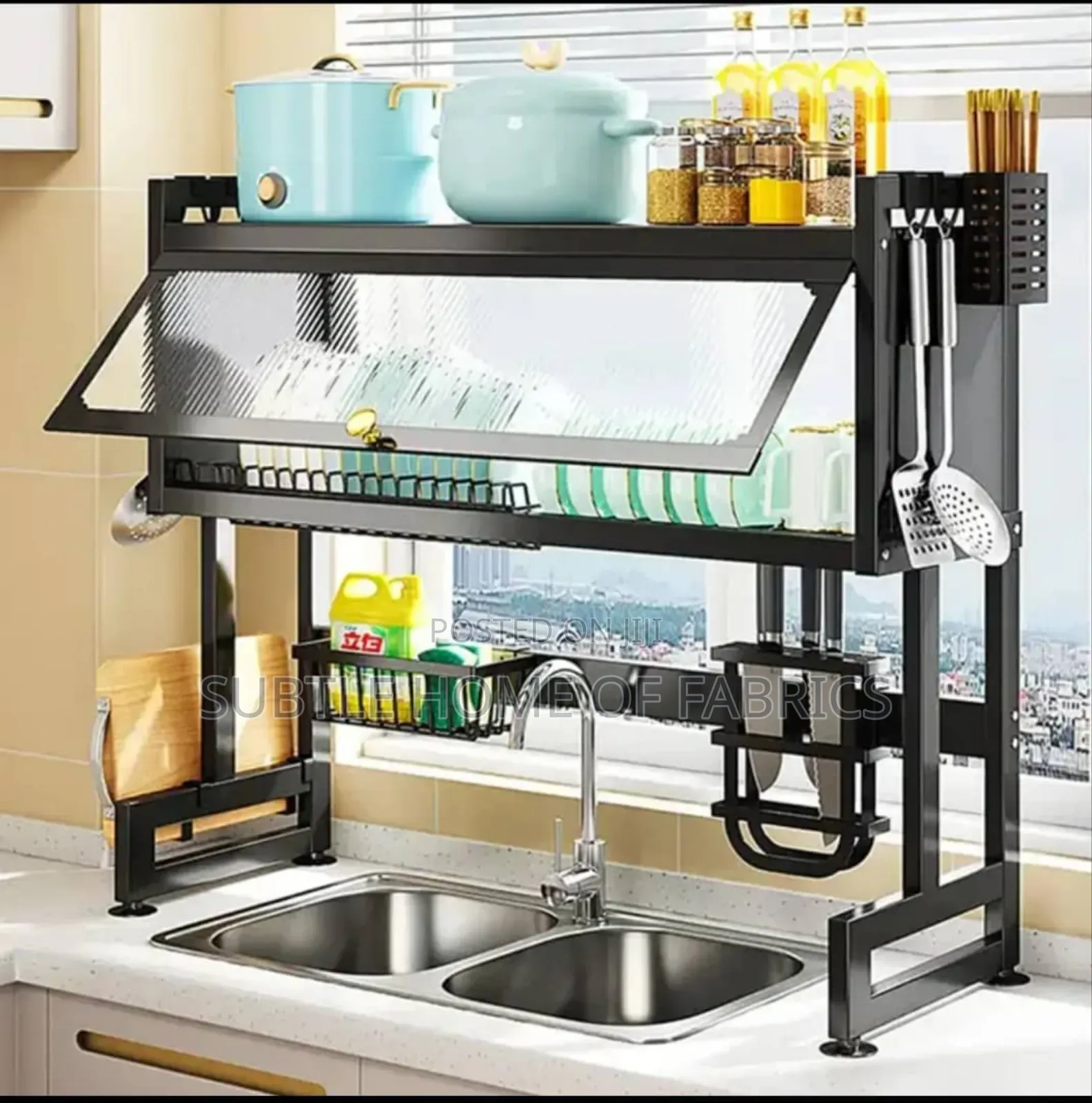 Over the Sink Quality Plate Rack With Cover