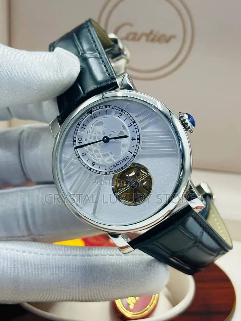 Cartier Quality Luxury Men Genuine Leather Wristwatch