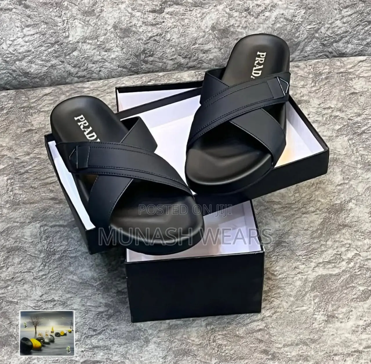 Prada Leather Slipers Available in Green and Black 40-46