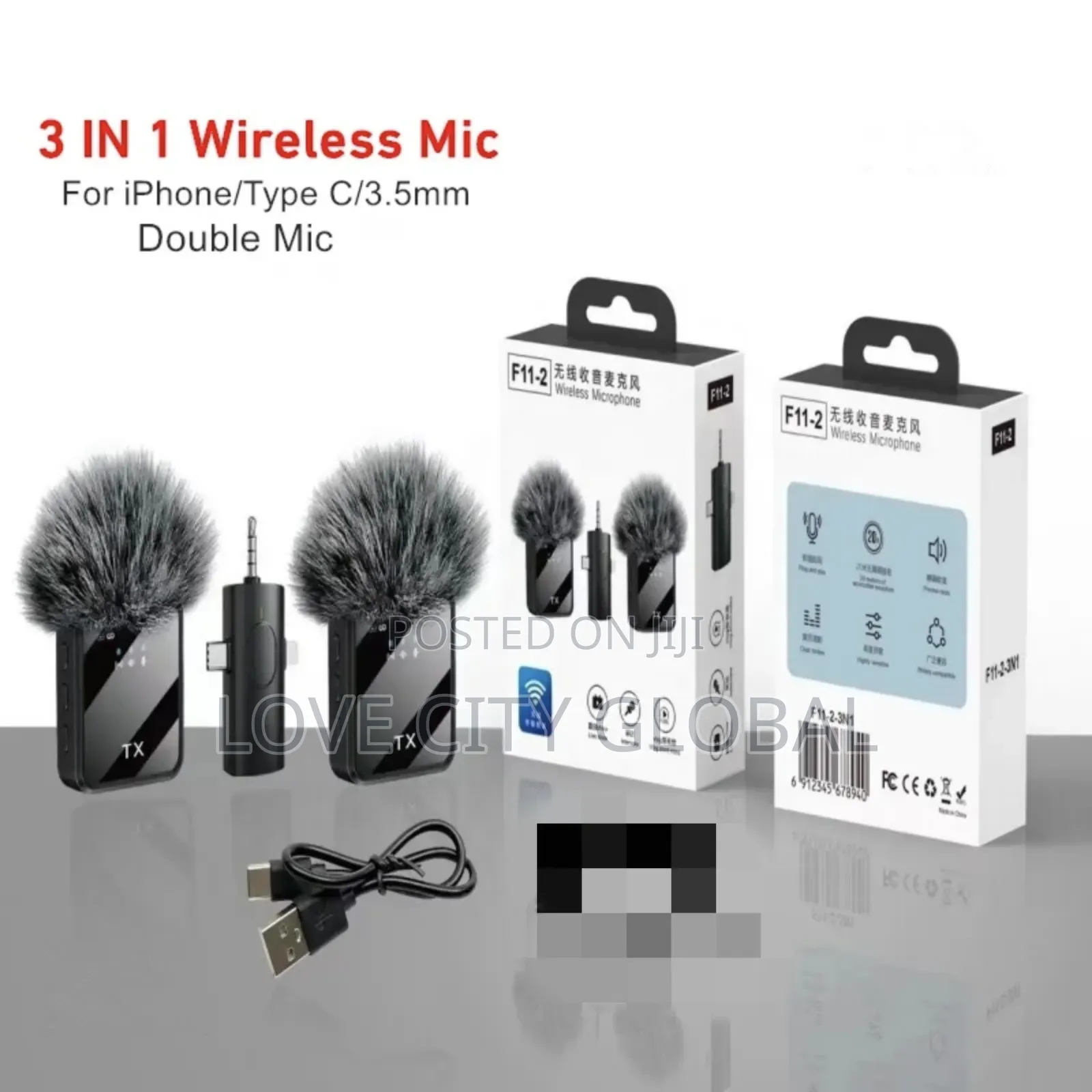 F11-2 Dual Anc Wireless Microphone Receiver Universal Use