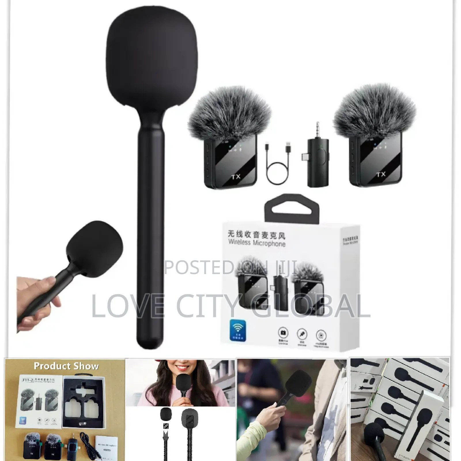 3in1 Wireless Mic Handheld Stick Lapel Microphone Kit F11-2