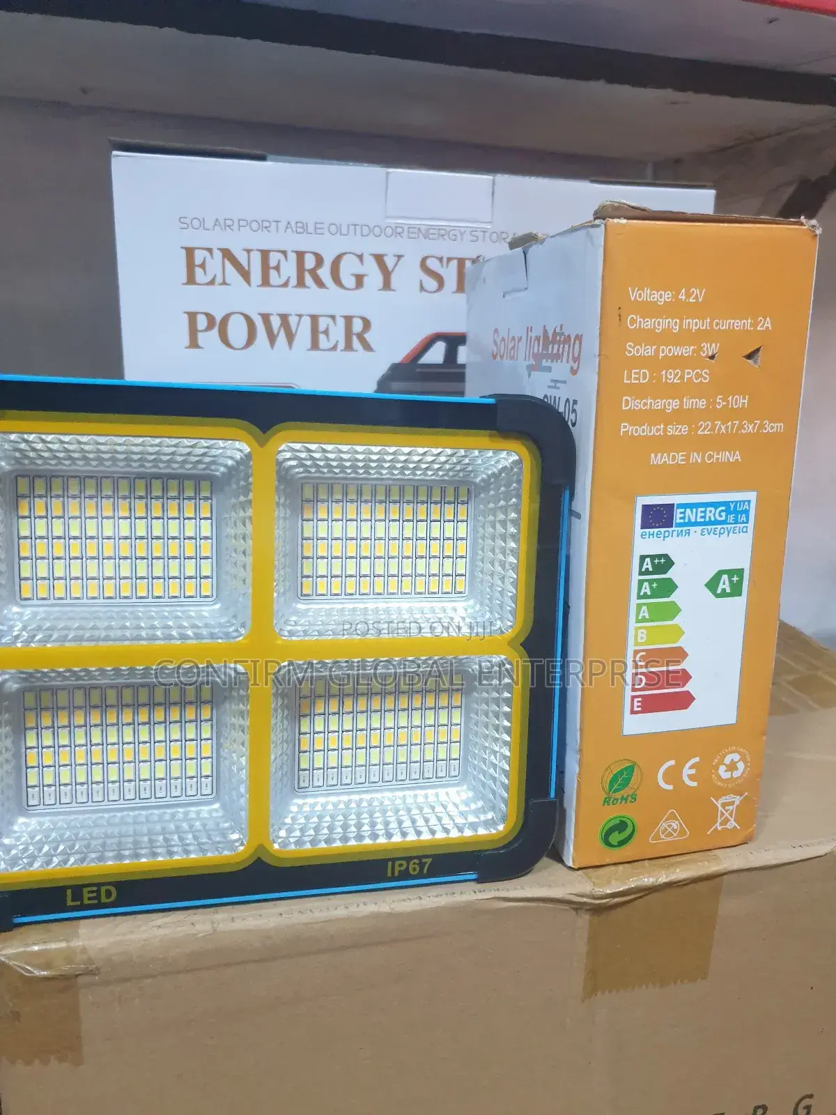 Brand New Solar Rechargeable Light Cw-05 With Power Bank