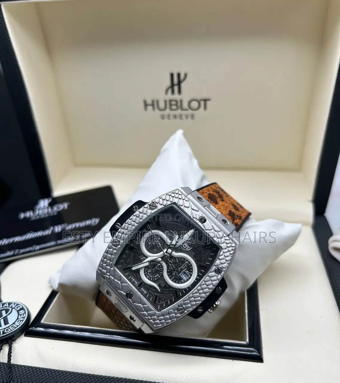 High Quality Luxury Hublot Dragon Leather Wristwatch