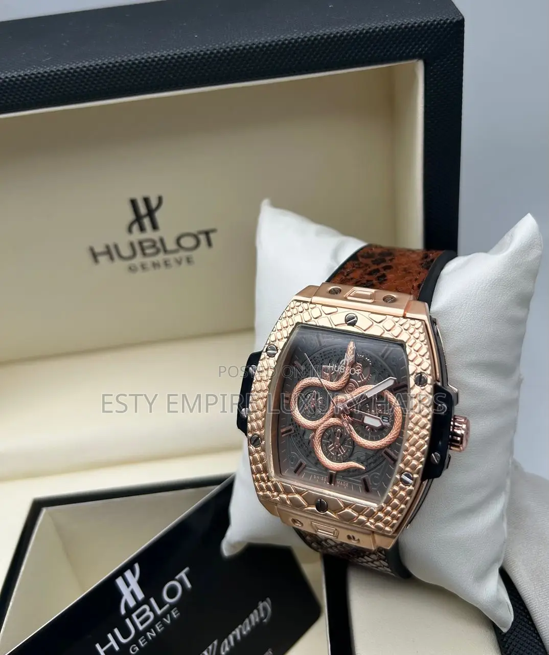 High Quality Luxury Hublot Dragon Leather Wristwatch
