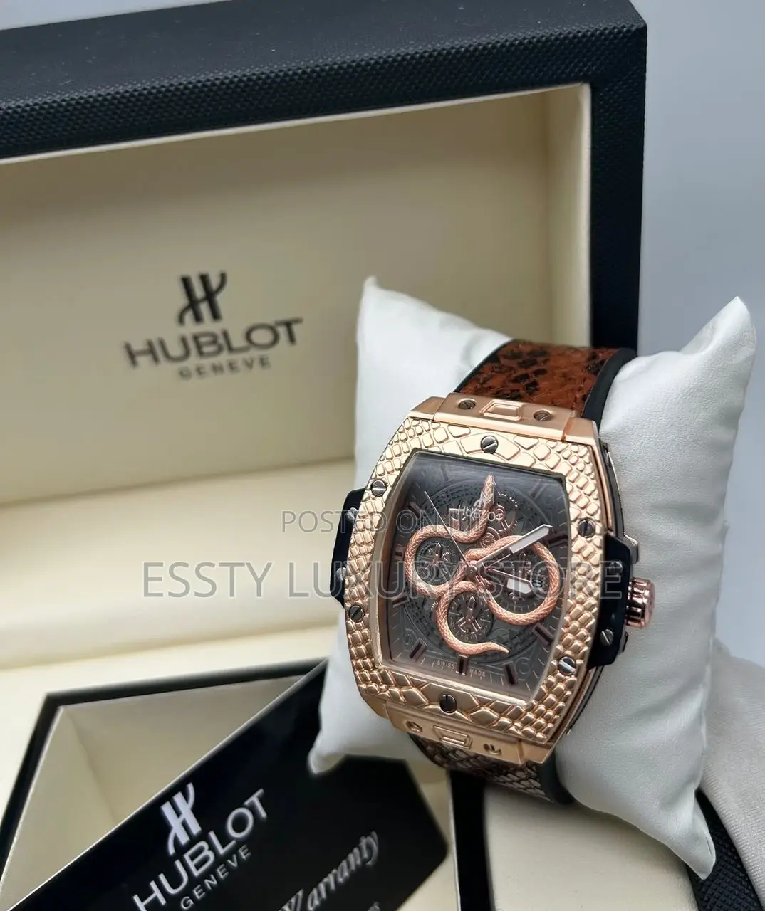 High Quality Luxury Hublot Dragon Leather Wristwatch