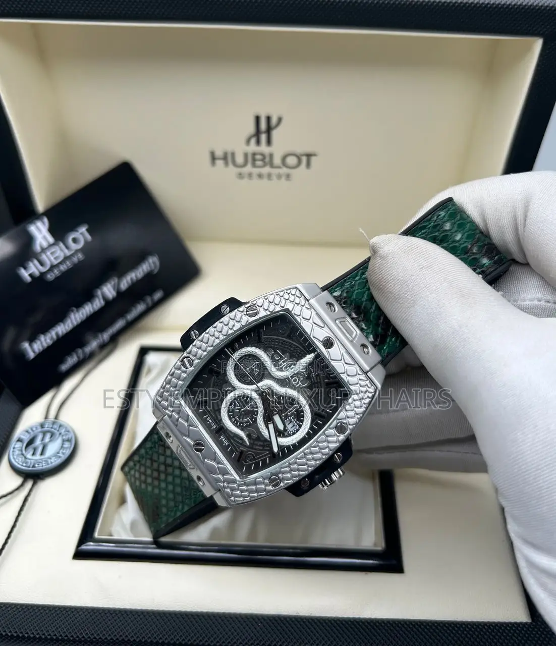High Quality Luxury Hublot Dragon Leather Wristwatch