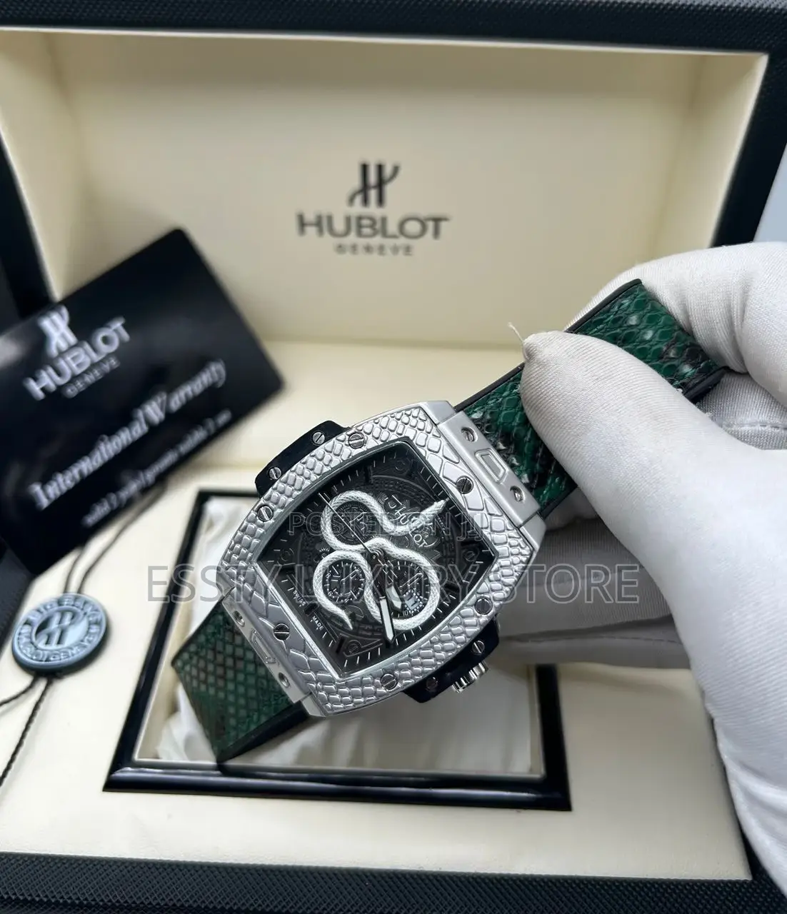 High Quality Luxury Hublot Dragon Leather Wristwatch