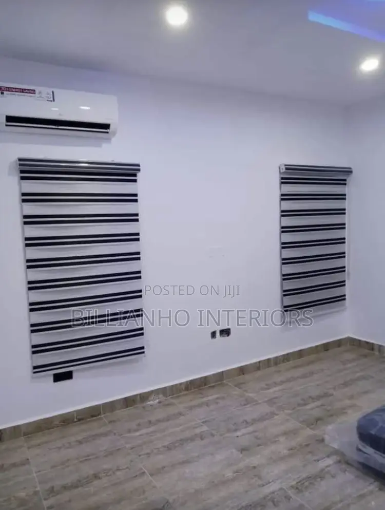 Black and White Striped Day Night Blinds