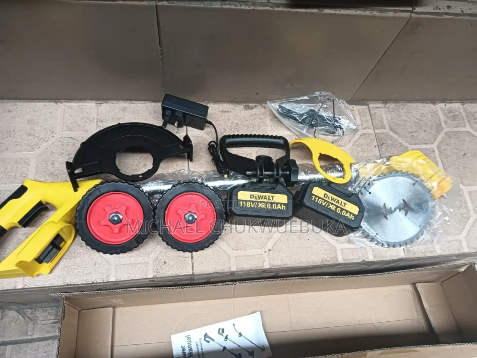 Battery Brush Cutter With Tyres