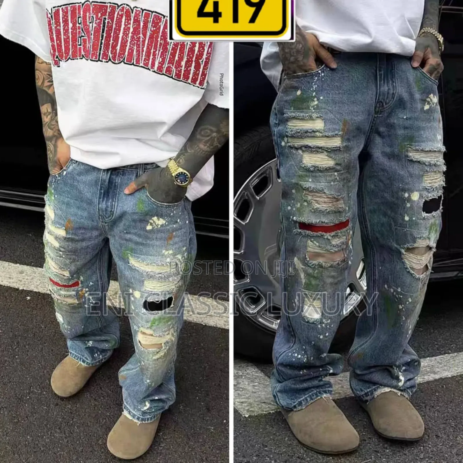 Classic Luxury Men's Cargo Jeans 👖 Well Branded