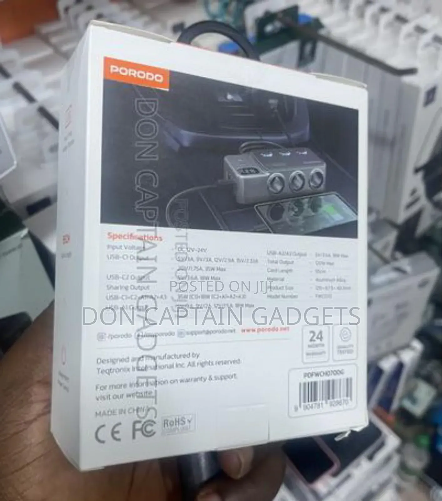Porodo 120w Car Charger Hub