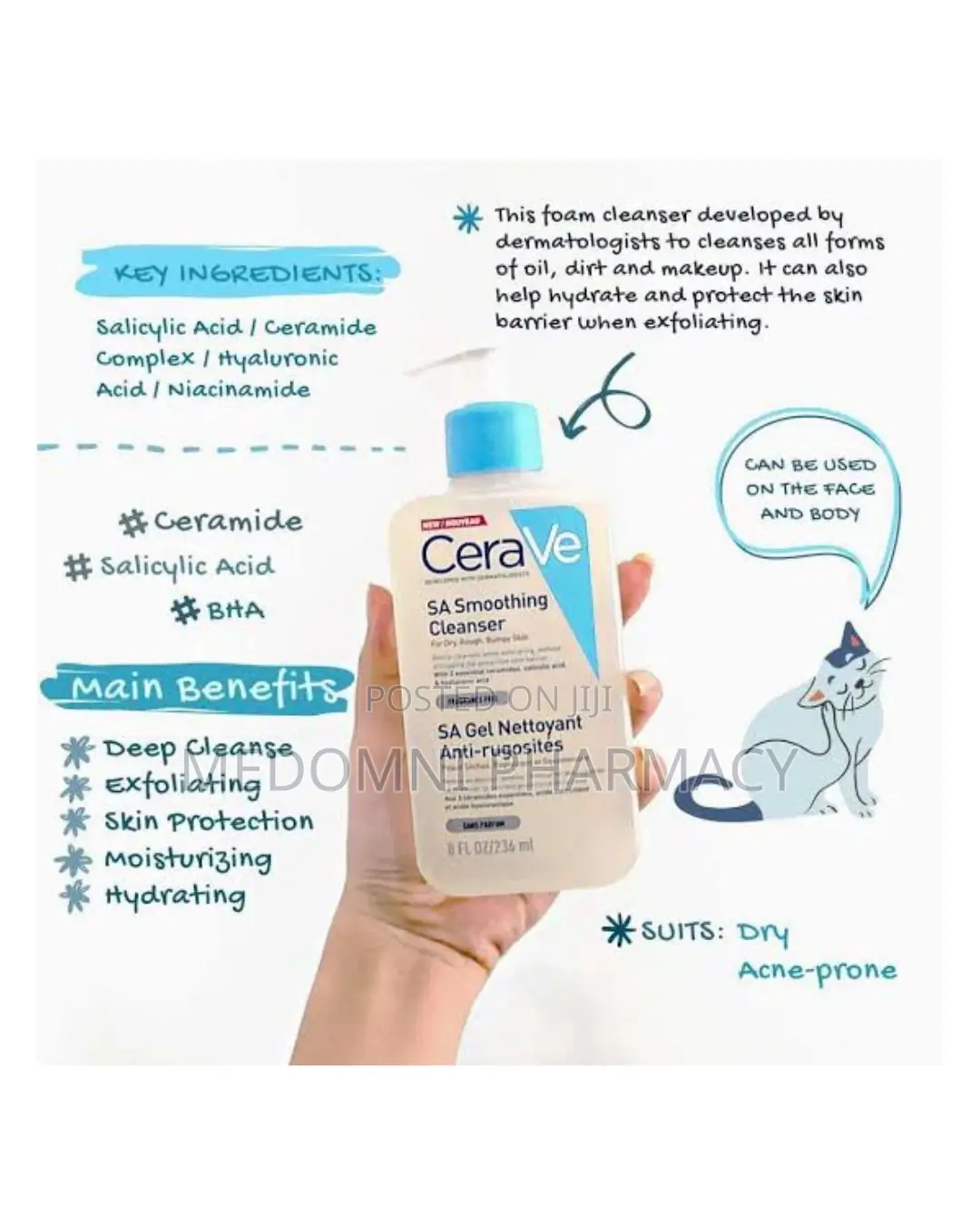Cerave Sa Smoothing Cleanser 8fl Oz