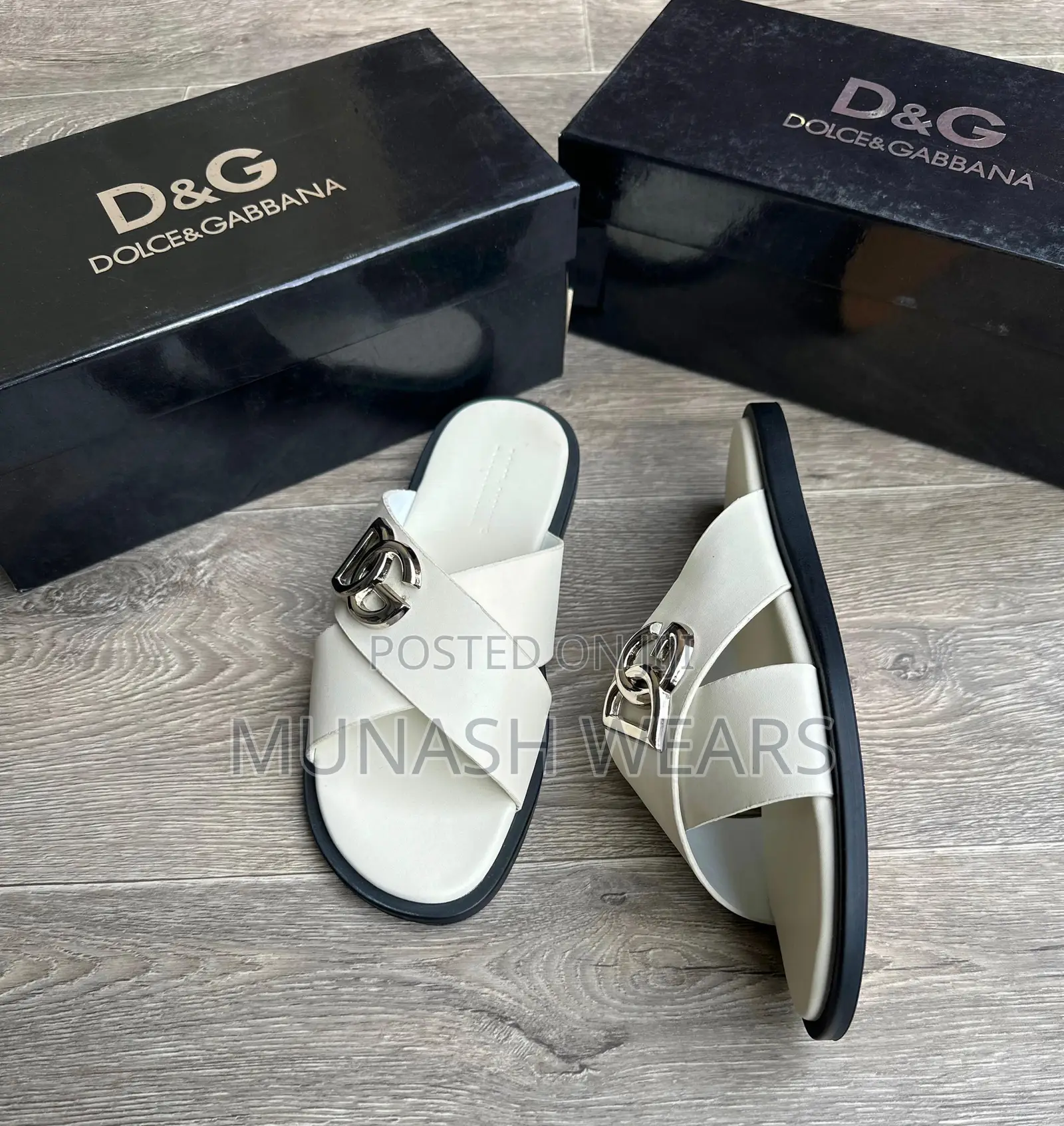 Dolce Gabbana Leather Slipers 40-46 Available in Brown And