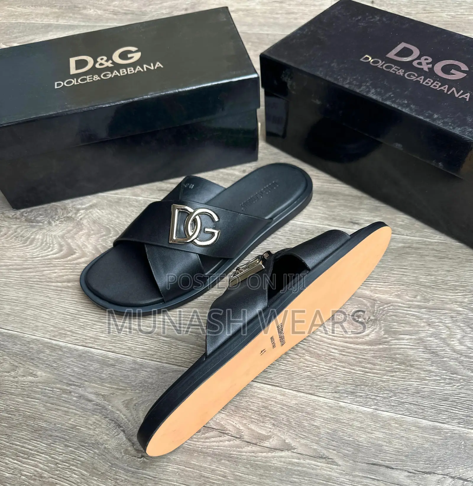 Dolce Gabbana Leather Slipers 40-46 Available in Brown And
