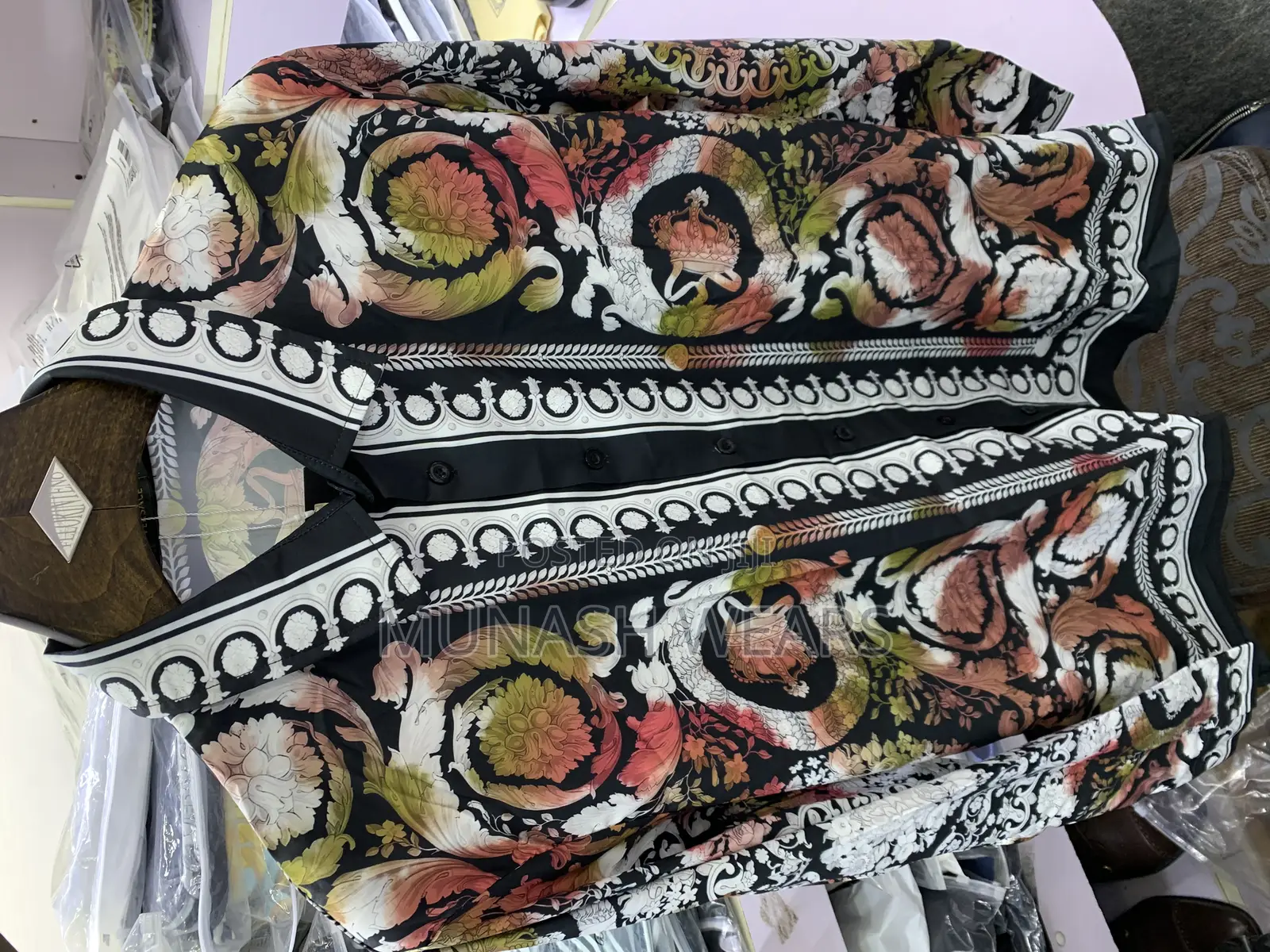 Versace Classic Vintage Shirt S-5xl Chain Flower Reaction